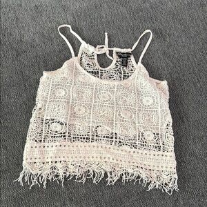 Streetwear Society size small white Crochet Crop Top